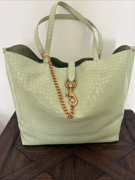 Rebecca Minkoff Handbags - Rebecca Minkoff Megan Large Croc-Embossed Tote Bag Mint Green